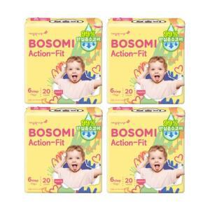 보솜이 기저귀 액션핏 팬티형 6단계 점보형 20p X 4팩