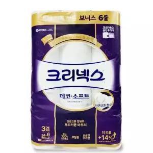 [에이치플러스몰]쿨샵 크리넥스 데코소프트 3겹화장지 도톰한 30롤 미용티슈
