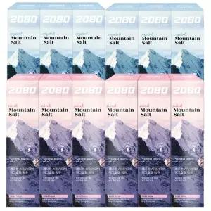 애경 2080 퓨어 마운틴 솔트치약 150g 12개 /핑크6+크리스탈6/대용량