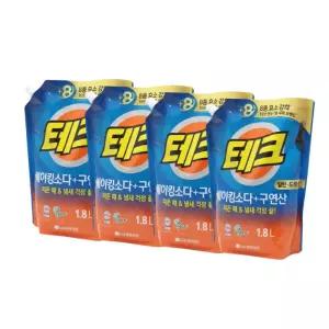 테크 베이킹소다+구연산 액체세제 일반/드럼 겸용  1.8L4개