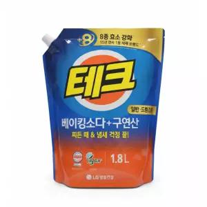 테크 베이킹소다+구연산 액체세제 일반/드럼 겸용 1.8L x 4개