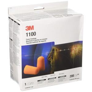 3M 1100 폼 이어 플러그, 200쌍, 오렌지
