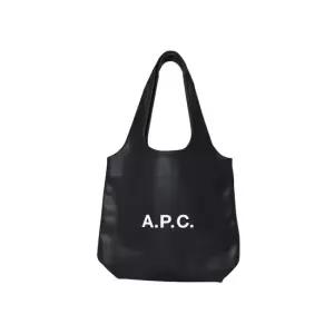 A.P.C 26SS 니논 NINON 로고 프린팅 스몰 토트백 블랙 PUAAT M61861 LZZ