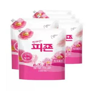 피죤 섬유유연제 핑크로즈 리필, 2300ml, 6개