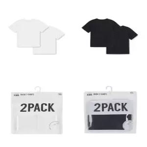 탑텐 키즈 MKF5TS3901 탑텐키즈 공용) 에센셜 코튼 반팔 티셔츠(2PACK) MKF5TS3901-YDP 450206