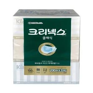 [하프클럽/오티마트]크리넥스 클래식 각티슈 200매 x 3입