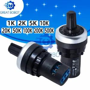 BS LA42DWQ-22 1K 2K 5K 10K 20K 50K 100k 200k 500K 22mm 직경 냄비 Arduino 용 회전식 전위차계 저항 스
