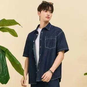 [본사][2color] M 데님 반팔 셔츠