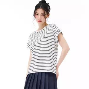 [본사][2color] W스트라이프 반팔 티