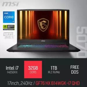ⓒ MSI 소드 GF76 HX B14WGK-i7 QHD 32GB 1TB / 17인치 편집 고성능 게임 포토샵 캐드 AI 노트북