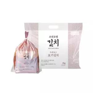 | 피코크 | 조선호텔 김치 포기김치 4kg + 열무김치 1.5kg 세트 깔끔한 매운맛 여행 캠핑 탕비실 휴게실 직