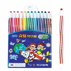퍼니 지구슈퍼색연필 12색 유치원색연필 치매색칠공부 유치원색칠하기