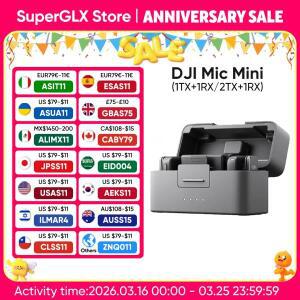 새로운 DJI Mic (2TX+1RX+충전 케이스) 무선 마이크 지능형 소음 제거 고품질 오디오