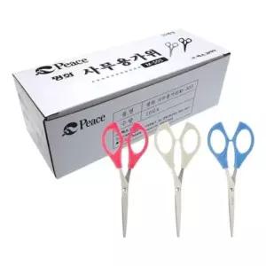 자재 평화 사무용 가위 갑(10개입) M-505 사무용가위/64.5mm