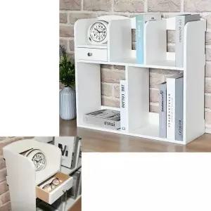선반 위 사무실 정리함 책꽂이 책상 화이트 2단