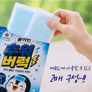 붙이면 추워버럭 아이스패치 1팩(2매입) / 온가족 쿨링패치 아이스젤 쿨패치 여름 폭염대비 냉감시트