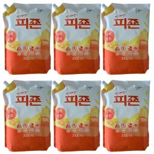 피죤 섬유유연제 리필 2300ml 6개 옐로미모사