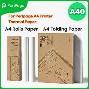PeriPage A4 접이식 롤 감열지 A40 프린터용 장기 속건성 열전사 용지 사진 영수증 PDF