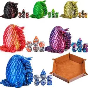 DND 주사위 세트에는 42개의 다면체 6개와 RPG MTG 테이블 게임용 롤링 트레이(더블 컬러)가 포함되어