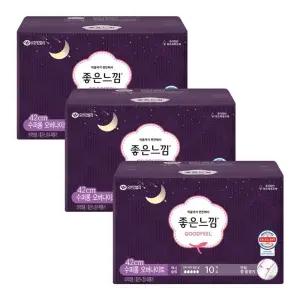 좋은느낌 수퍼롱 42cm 슬림 오버나이트 날개형 10개입 X 3개