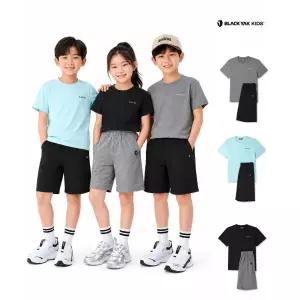 [롯데백화점]블랙야크 키즈 가성비최고 티셔츠 반팔세트 상하복 로고반팔5부세트 1BKSEMV912