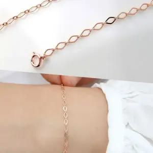 (다올)14K 금팔찌 마름모 체인 레이어드 로즈골드 여성용