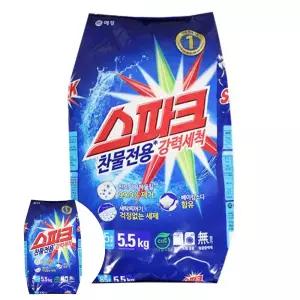 가루비누 스파크 찬물 세탁 가루 세탁기 빨래 세제 5.5kg