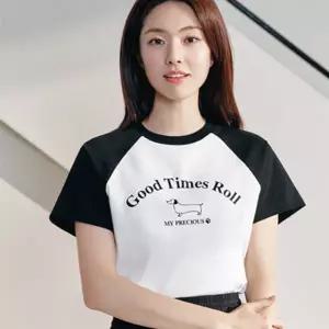 여성) 라글란 소로나 그래픽 반팔티_EPF2TR2951