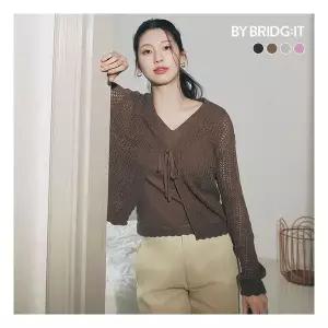 바이브리짓 런칭가 59,900원 26SS 이태리코튼 블렌드 크로셰 가디건+니트 SET1333280