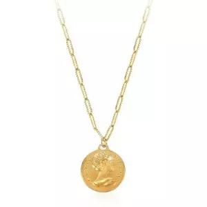 [니지쥬얼리] 14K GOLD 컷팅 클립 엘리자베스 코인 목걸이