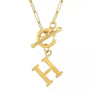 [니지쥬얼리] 14K GOLD H라인 토글체인 목걸이