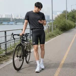 [언더아머] 레깅스 히트기어 아머 컴프레션 쇼츠 블랙 1361596-001