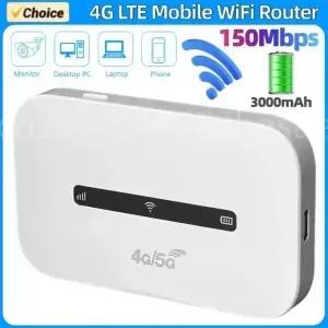 4G LTE 라우터 무선 WiFi 3000mAh 모바일 핫스팟 SIM 카드 슬롯 포함 인터넷 150mbps 홈 오피스 여행용