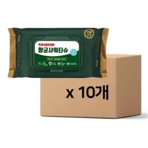 빅사이즈 [묶음할인] 천연성분100% 항균샤워티슈 피톤치드 99.9%항균세정 후레쉬클린케어 40매×10개