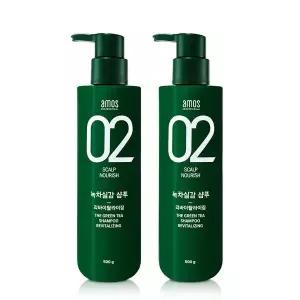 [NS홈쇼핑]아모스 녹차실감 샴푸 리바이탈라이징 500g 1+1 (C)[36051323]
