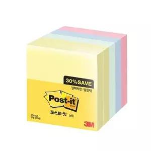 3M 포스트 잇 654-5A 알뜰팩 / 76x76 /5개 500매 점착메모