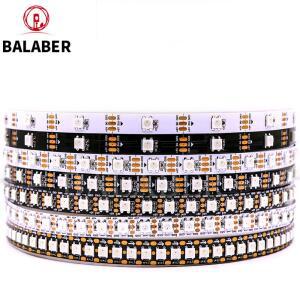 DC5V/12V WS2812B 주소 지정 가능 LED 스트립  5050 RGB 스마트 조명 검정색/흰색 PCB  방수(IP30/IP65/IP6