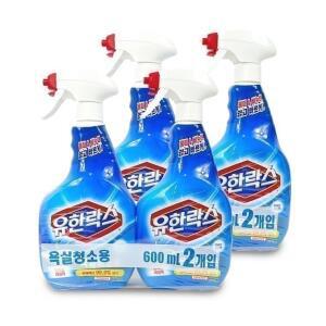 유한락스 욕실청소용 600mlx4개 화장실 찌든때 청소