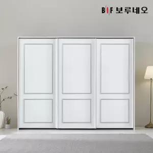 쥬피터 E0 웨인스코팅 슬라이딩 키큰 옷장 2400 (3도어 W2460)