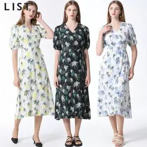 [리스트(LIST)] 야자수 패턴 랩 원피스