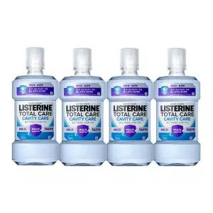 리스테린 토탈케어 캐비티케어 마일드 충치케어 불소 가글 구강청결제 750ml, 4개