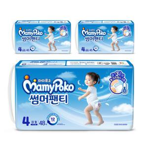 마미포코 썸머 팬티형 여아 기저귀 4단계 대형 48매 x3개