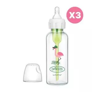 닥터브라운 유리 젖병 내로우넥 플라밍고 250ml 3P