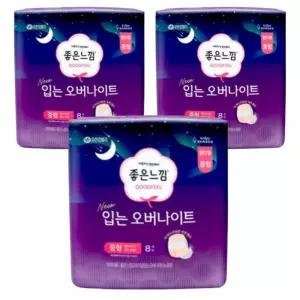 좋은느낌 입는 오버나이트, 중형, 8매, 3개