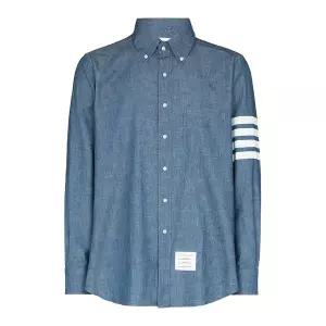 26SS 톰브라운 4바 스트라이프 샴브레이 셔츠 블루 MWL272E 00111 450