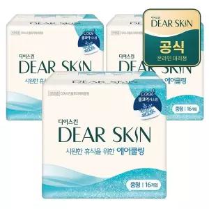 [깨끗한나라] 디어스킨 에어쿨링 중형 16개입x3팩