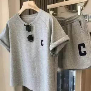 여성 C 스포티 오버핏 반팔 티셔츠 반바지 숏팬츠 세트