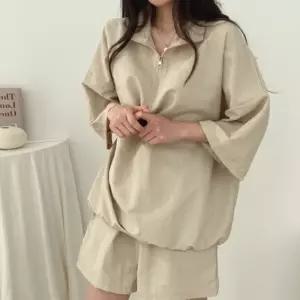 여름 반팔 아노락 트레이닝복 세트 남녀공용 셋업 4색