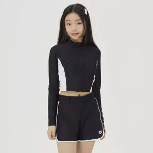 아레나 Arena KIDS 인스파이어 아동 레저 집업 래쉬가드 세트 A4BG1GS81BLK
