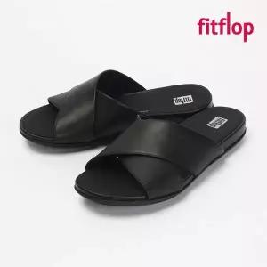 핏플랍 슬리퍼 그라시에 레더 크로스 슬라이드 여성 블랙 FD8-090 293707
